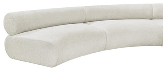 Bale Cream Chenille Fabric Modular Sofa, Cream, 7-Piece, Arc Shaped