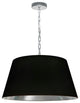 1 Light Brynn Medium Pendant, Black/Silver Shade, Polished Chrome