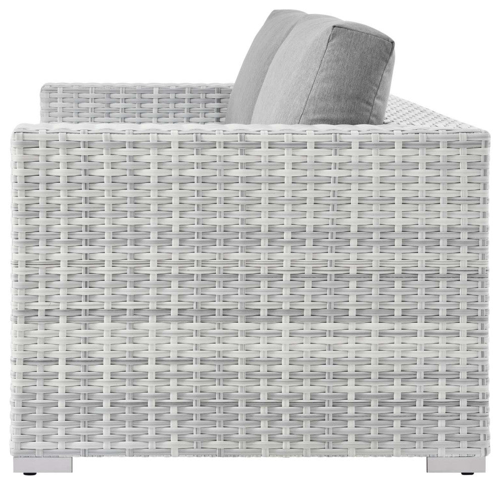 Lounge Sectional Sofa Chair Set, Rattan, Wicker, Gray, Modern, Outdoor