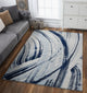 Illusions Elements Abstract Watercolor Area Rug, Ivory/Blue, 7'10 X 10'10