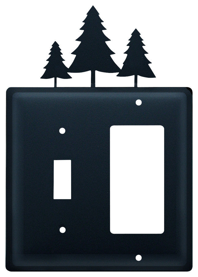 Single Switch and GFI Cover, Pine Trees
