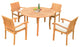 Outdoor 5-Piece Dining Set With Round Table and Chairs, 48", Canvas White