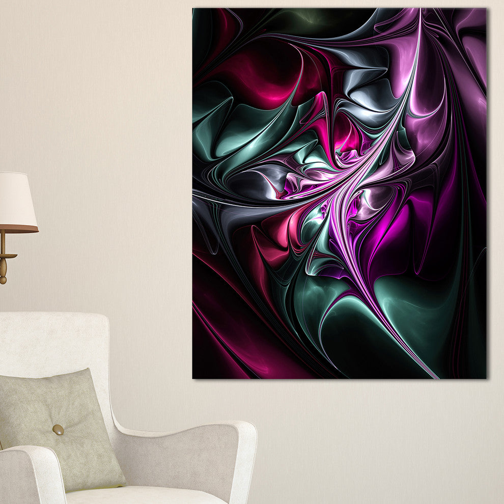 "Multicolored Abstract Floral Shapes" Floral Wall Art Canvas, 20"x40"