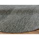 Solid Gray Hand Knotted Undyed Wool Modern Grass Design Round Rug 7'10"x7'10"