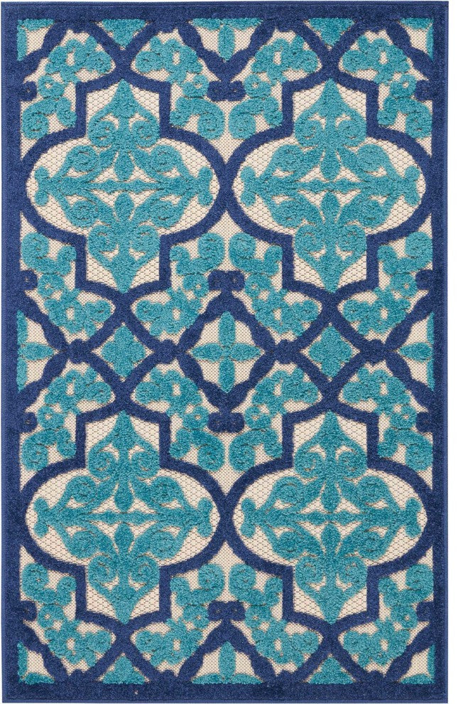 Nourison Aloha Navy Indoor/Outdoor Area Rug, 2'8"x4'