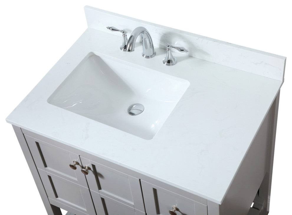 Tobias 32" Single Bathroom Vanity, Gray, With Backsplash