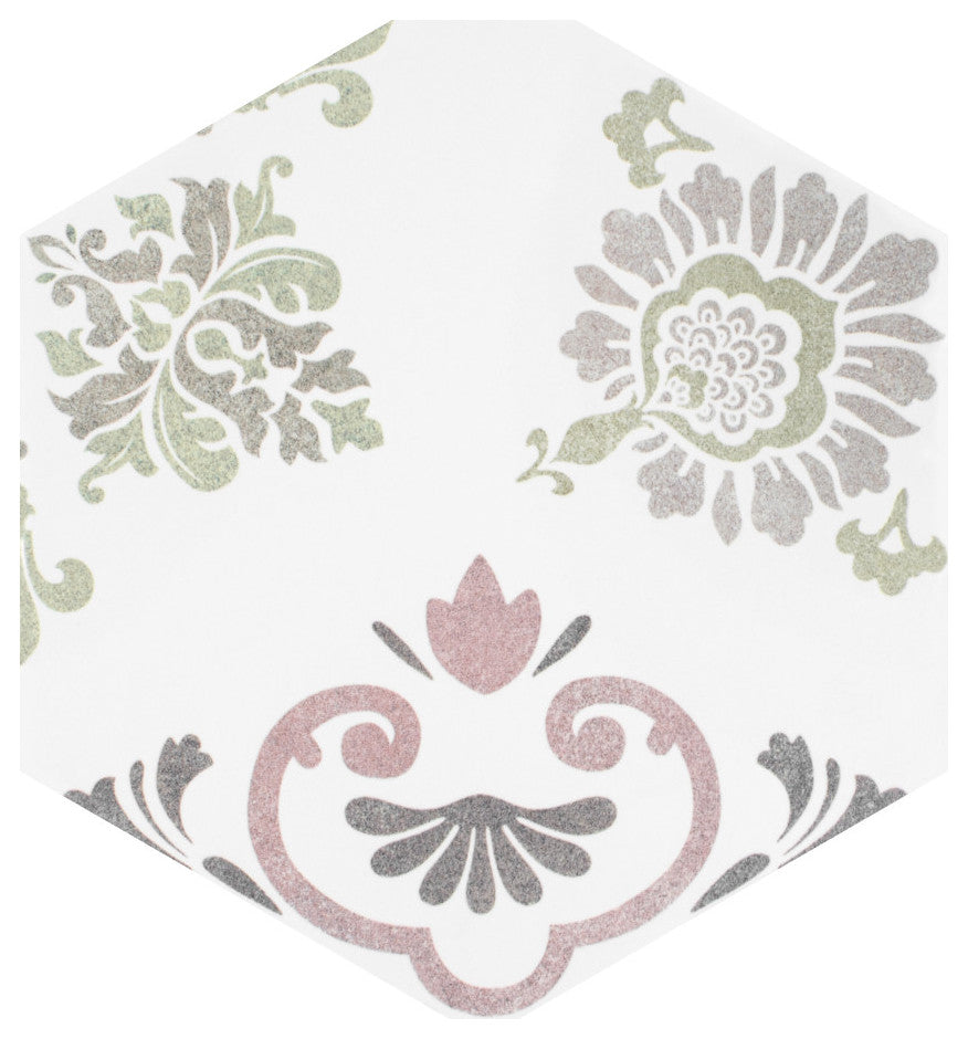 Fantasy Hex Pink Porcelain Floor and Wall Tile