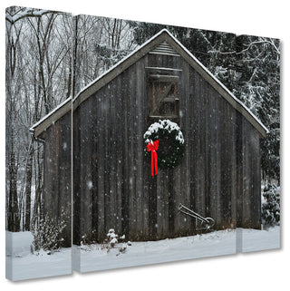 Kurt Shaffer 'Christmas Barn in the Snow' Multi Panel Art Set,, 32"x24"