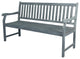 Laurel 59.1" 3-Seat Slat-Back Acacia Wood Outdoor Garden Patio Bench, Gray