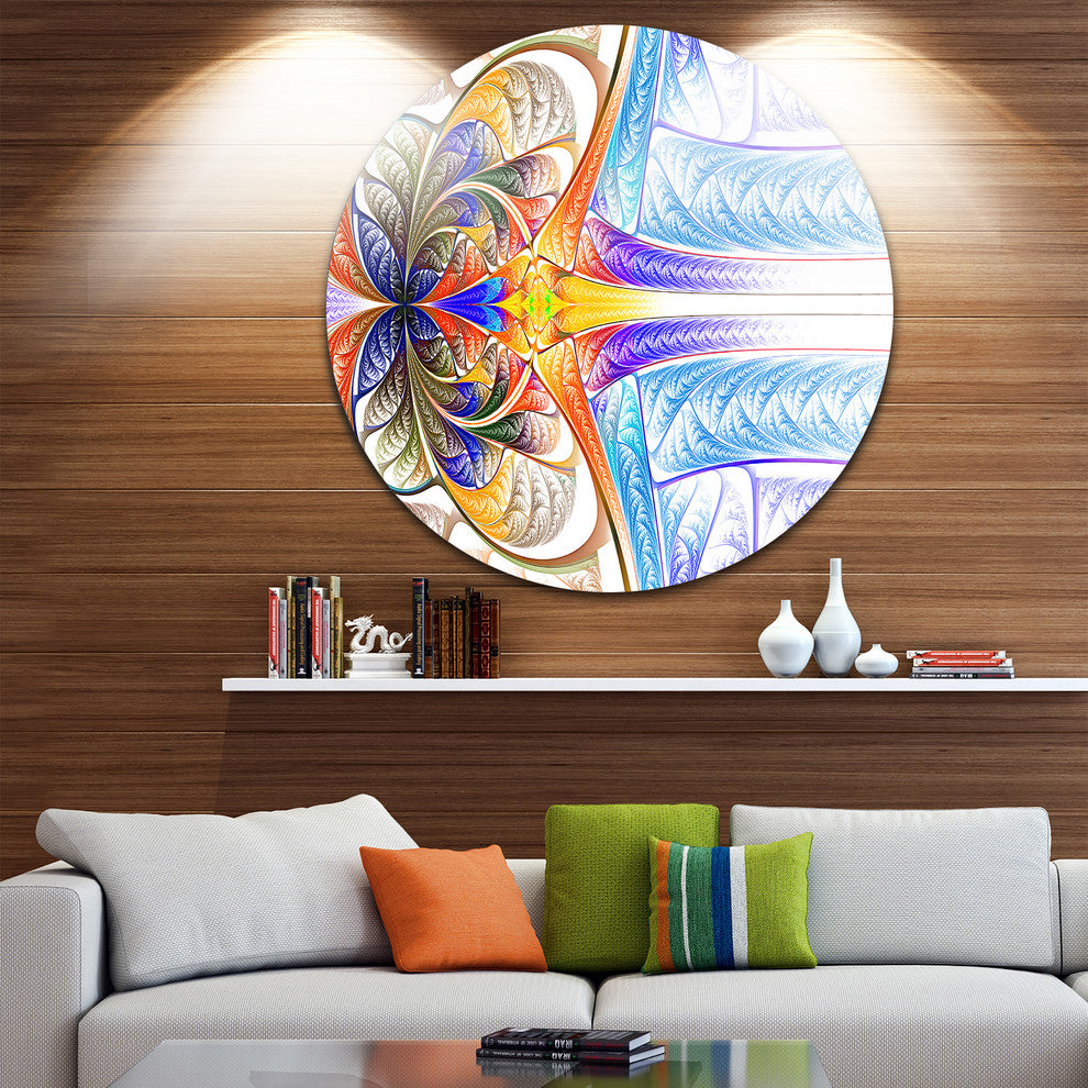Strange Fractal Desktop Wallpaper, Abstract Round Wall Art, 23"