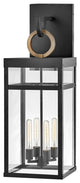 Hinkley Porter Extra Large Wall Mount Lantern, Black
