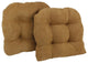 19" U-Shaped Micro Suede Tufted Dining Chair Cushion, Set of 2, Camel