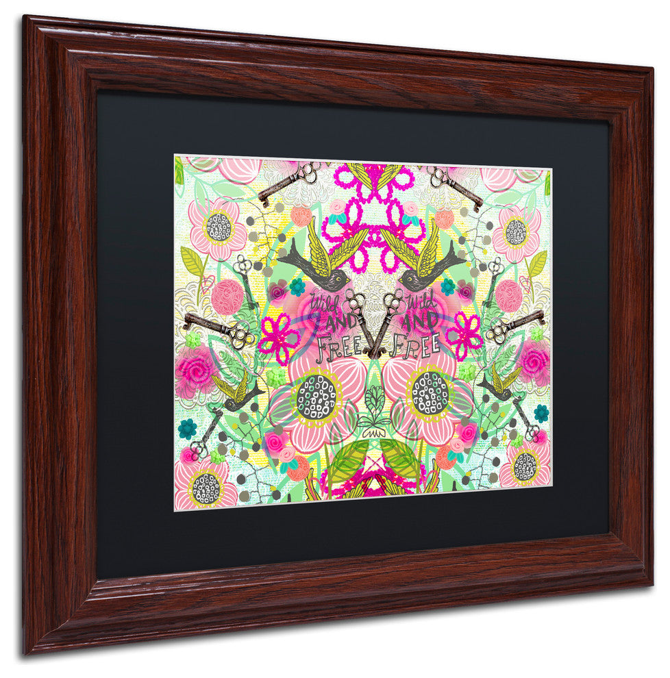 Elizabeth Caldwell 'Wild and Free' Art, Wood Frame, Black Mat, 14x11