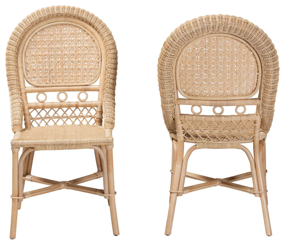 Luvena Rattan Dining Chairs, Set of 2