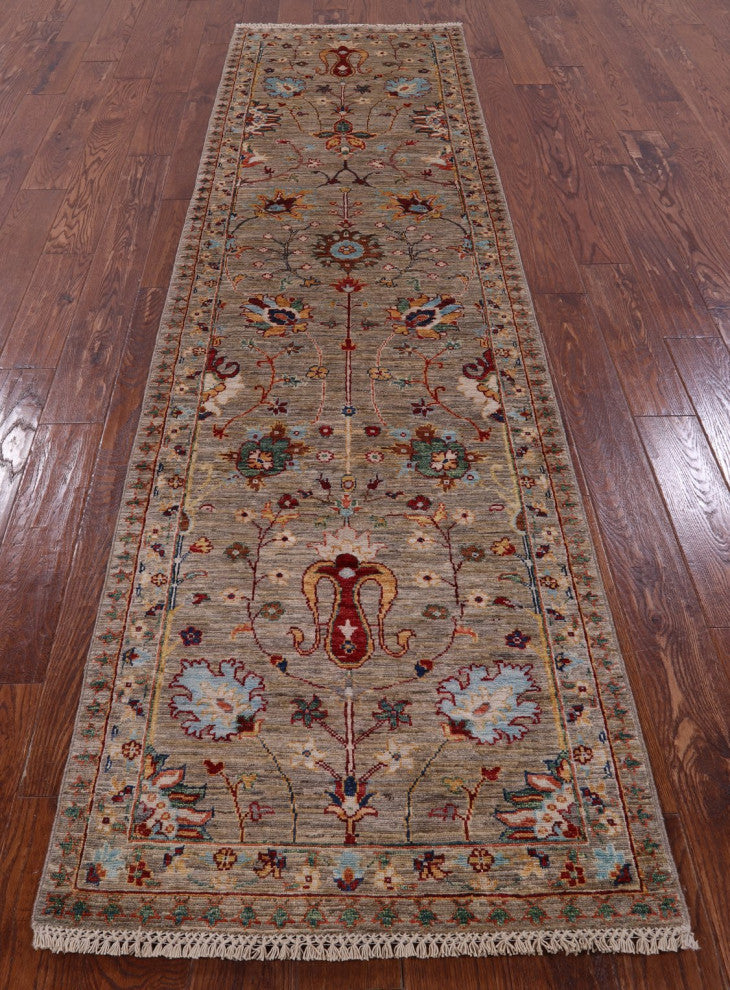 Runner Persian Tabriz Handmade Wool Rug 2' 8" X 9' 8" Q8396