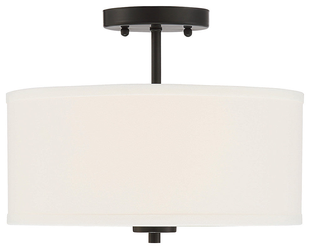 Savoy House Meridian 2 Light Semi-Flush Matte Black