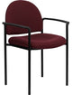 Flash Furniture Stackable Side Guest Chair in Burgundy with Arms