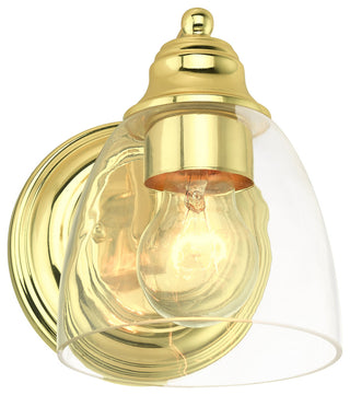 Polished Brass Transitional, Colonial, Vanity Sconce