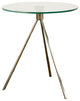 Triplet Round Glass Top End Table With Tripod Base