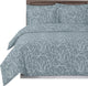 Ema Printed 100% Cotton Duvet Cover Set, Gray and White, King/Cal King