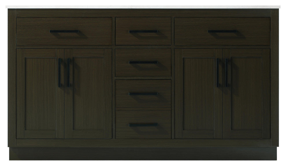 Home Living 60" Double Bathroom Vanity, Mocha Brown
