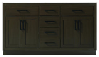 Home Living 60" Double Bathroom Vanity, Mocha Brown