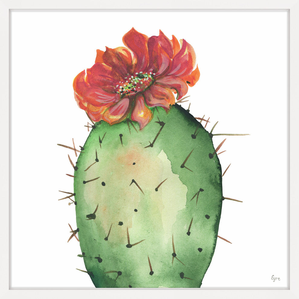 "Cactus Rouge" Framed Painting Print, 12"x12"