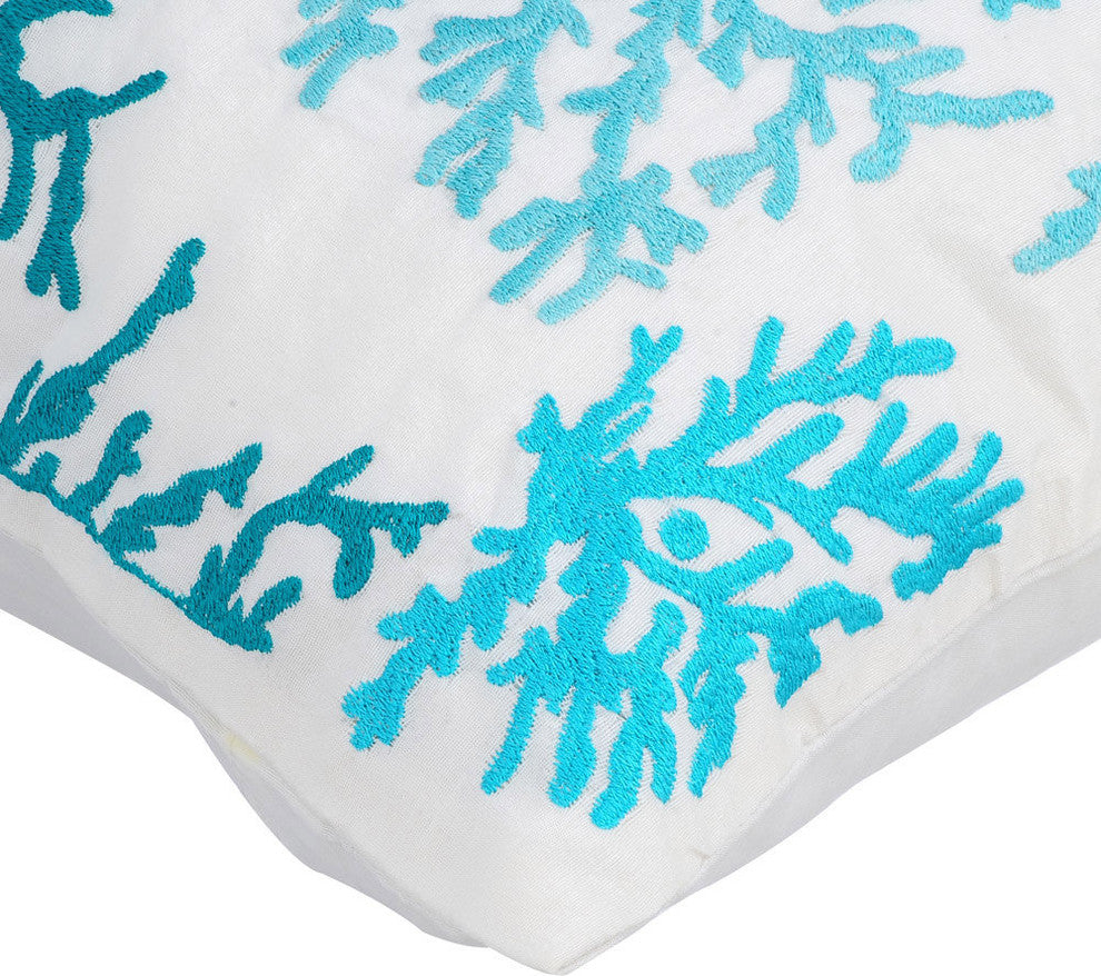 Blue Decorative Pillow Shams 24"x24" Cotton, Caribbean Coast