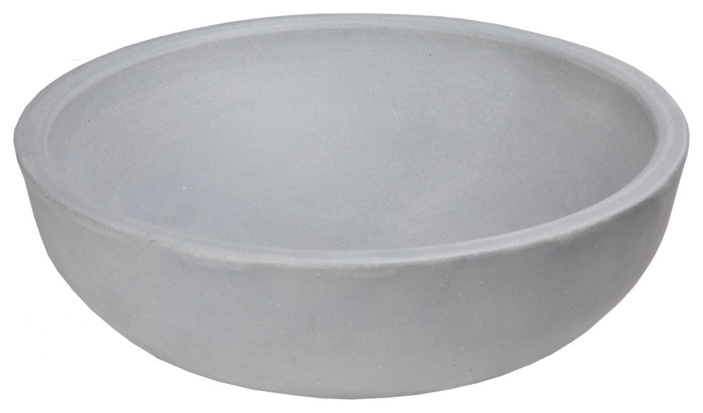 Eden Bath EB_N004LG 16-in Concrete Round Vessel Sink - Light Gray