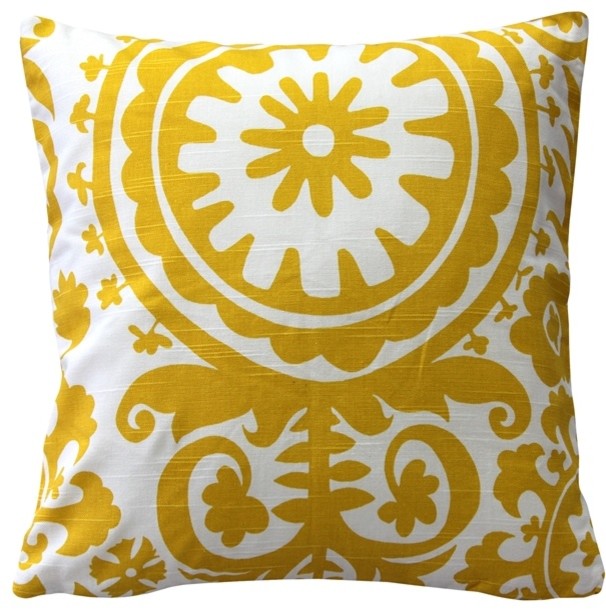 Sunburst Yellow Throw Pillow, 16x16
