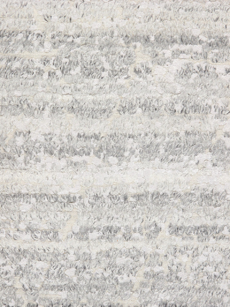 Pasargad Home Vogue Collection Hand-Knotted Silver Wool Area Rug, 8'x10'