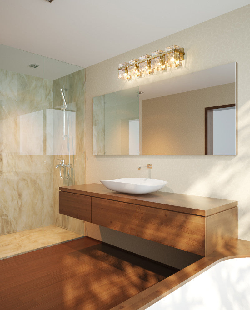 Zlite 1938-5V-MGLD 5-Light Vanity, Clear