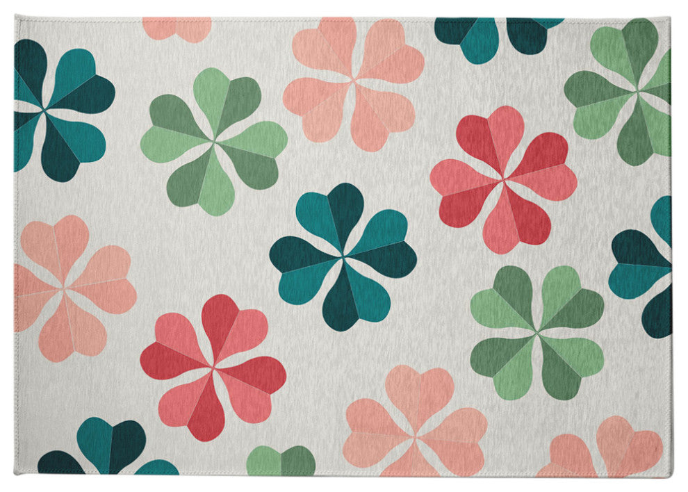 Lucky Patch St. Patrick's Day Chenille Rug, Ocean Abyss Green, 8'x10'