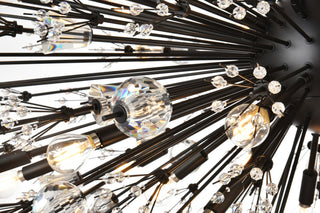 Victor 48" Crystal Starburst Oval Pendant, Black