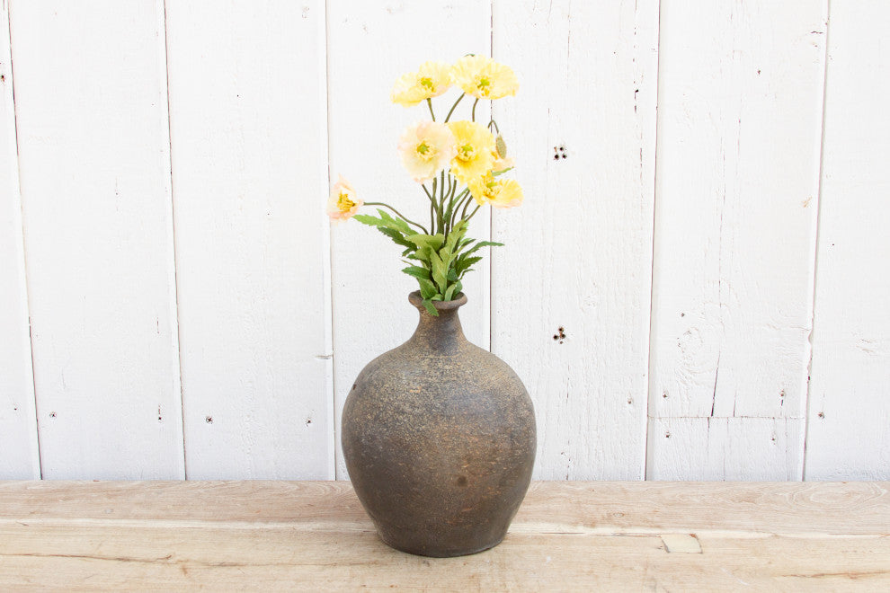 Primitive Ash Glazed Ceramic Bottle