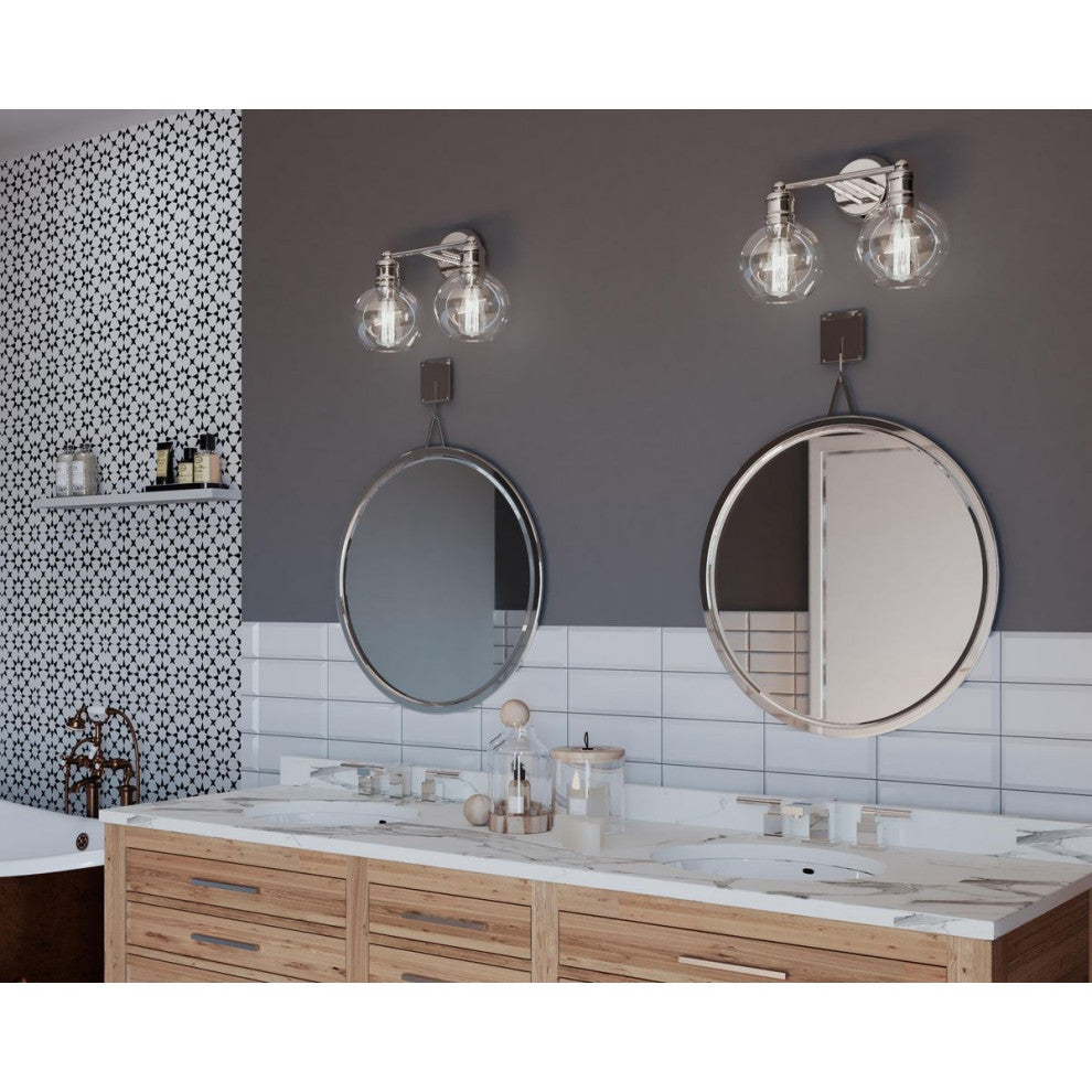 Hansford Collection 2-Light Bath and Vanity, Polished Nickel