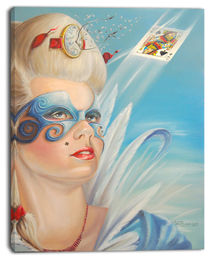 "Venetian Romance" Portrait Digital Art Canvas Print