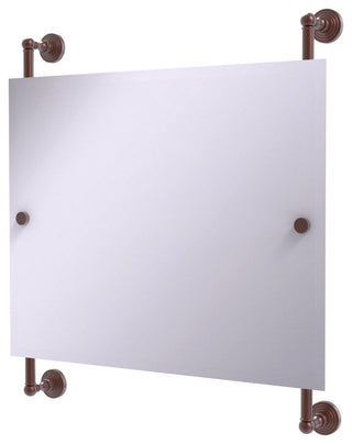 Waverly Place Landscape Frameless Rail Mounted Mirror, Antique Copper
