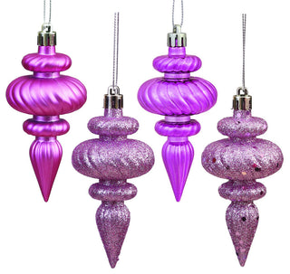 Vickerman Finial 4 Finish Asst 8/Box, Mauve, 4"