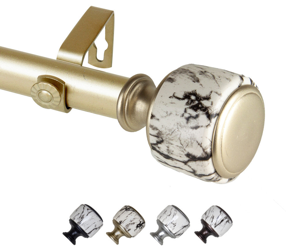 Kaylee 1" Diameter Curtain Rod, Gold, 160-240"
