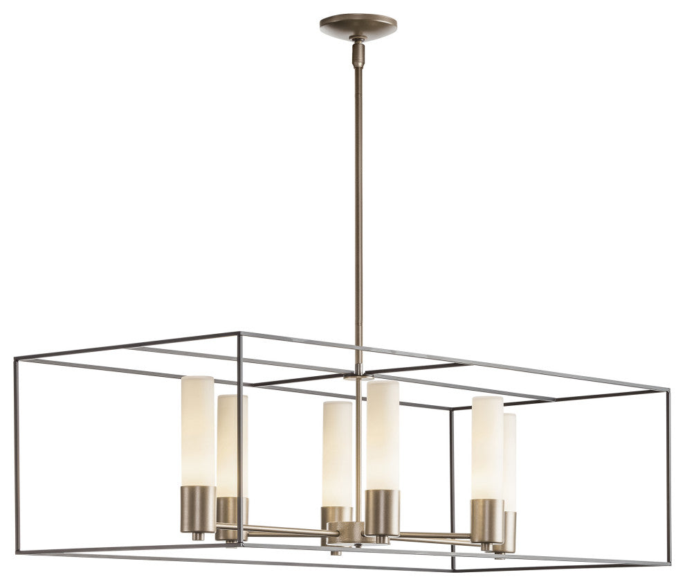 Portico Pendant, Soft Gold, Dark Smoke Accent