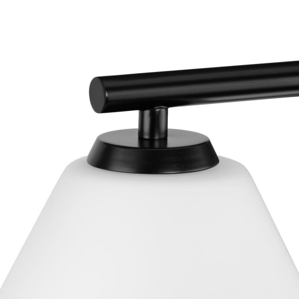 Copeland Collection Three-Light Matte Black Mid-Century Modern Vanity Light