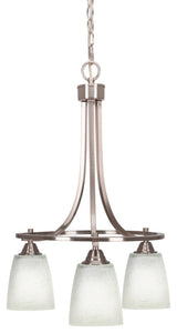 Paramount Downlight 3-Light Chandelier, Brushed Nickel, 4.5" White Muslin
