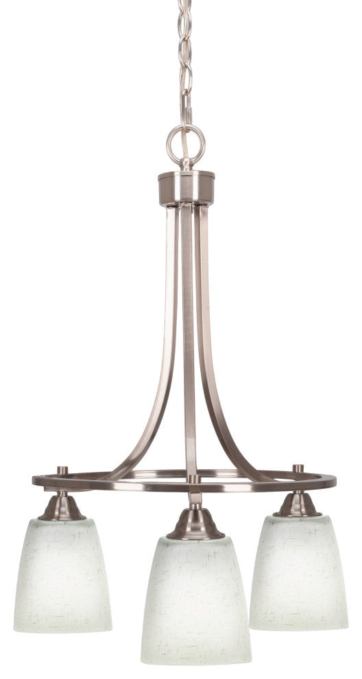 Paramount Downlight 3-Light Chandelier, Brushed Nickel, 4.5" White Muslin