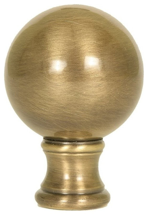 Sphere Lamp Finial Antique Brass 1.75"h