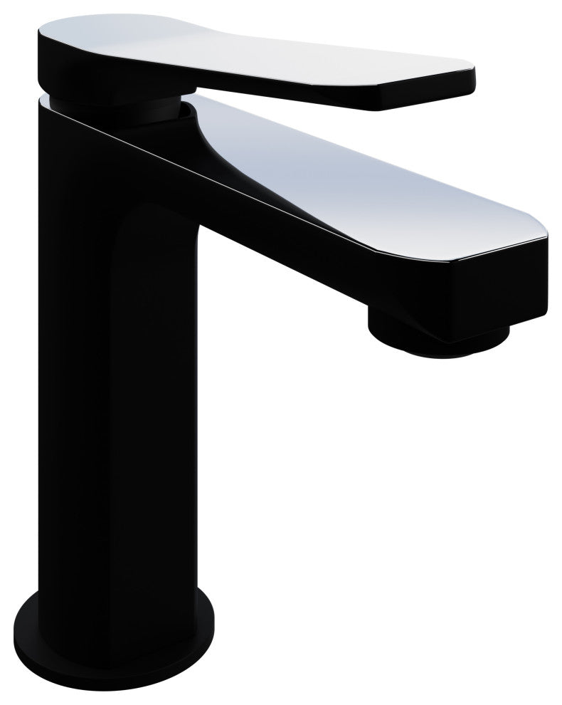 1-Handle Bathroom Faucet, Matte Black and Chrome