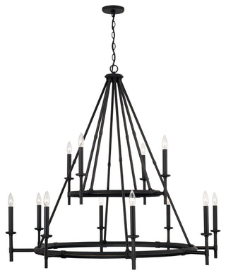 Capital Lighting 445201 Ogden 12 Light 48"W Taper Candle Ring - Brushed Black