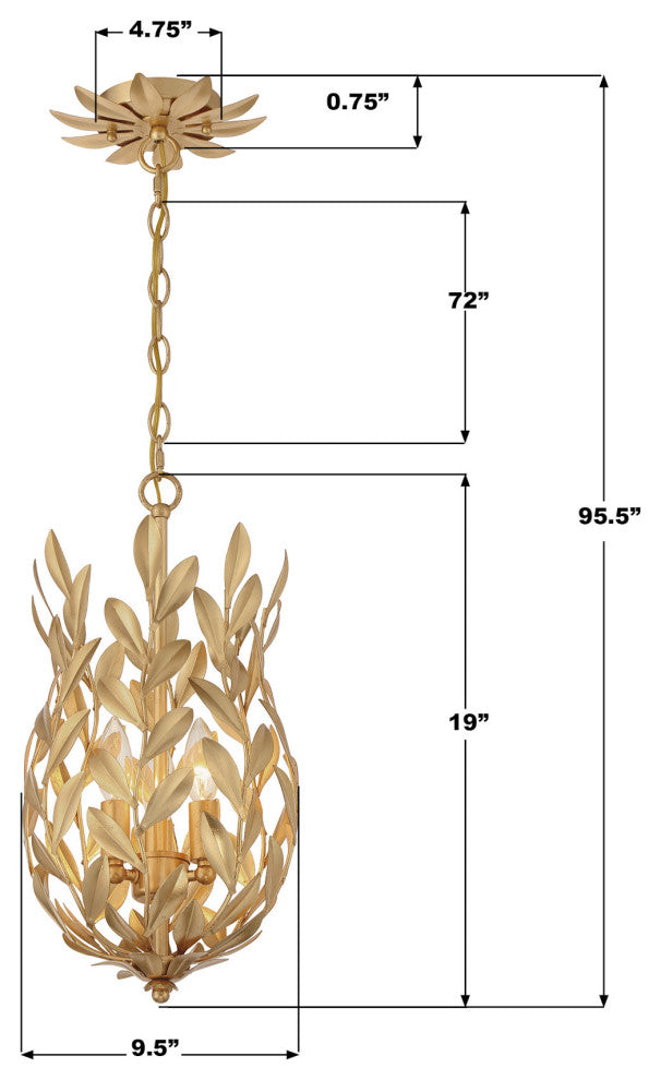 Crystorama Lighting Group 563 Broche 3 Light 10"W Taper Candle - Matte White