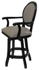 Swivel Wood Counter 26" Stool, 500, S-Base, Beige Leatherette Black