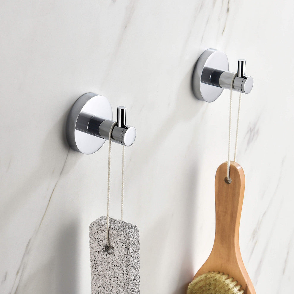 Circular Bathroom Towel & Robe Hook 2 Count, Chrome